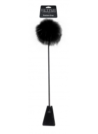 Черный стек Feather Crop с пуховкой на конце - 53,3 см. - Pipedream - купить с доставкой в Димитровграде