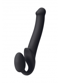 Черный безремневой страпон Silicone Bendable Strap-On M - Strap-on-me - купить с доставкой в Димитровграде