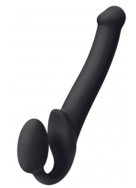 Черный безремневой страпон Silicone Bendable Strap-On M - Strap-on-me - купить с доставкой в Димитровграде