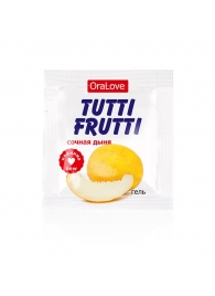 Пробник гель-смазки Tutti-frutti со вкусом сочной дыни - 4 гр. - Биоритм - купить с доставкой в Димитровграде