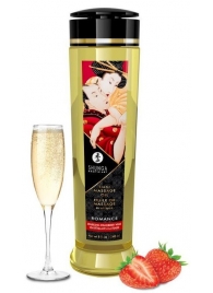 Массажное масло с ароматом клубники и шампанского Romance - 240 мл. - Shunga - купить с доставкой в Димитровграде