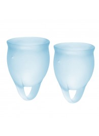 Набор голубых менструальных чаш Feel confident Menstrual Cup - Satisfyer - купить с доставкой в Димитровграде