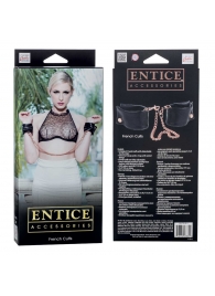 Черные мягкие наручники Entice French Cuffs с цепью - California Exotic Novelties - купить с доставкой в Димитровграде