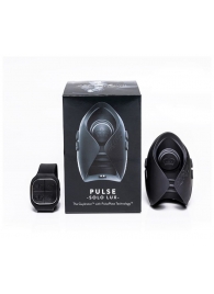 Темно-серый инновационный мужской осциллятор PULSE SOLO LUX с пультом ДУ - Hot Octopuss - в Димитровграде купить с доставкой