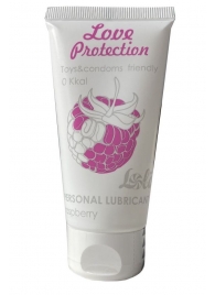 Лубрикант на водной основе с ароматом малины Love Protection Raspberry - 50 мл. - Lola Games - купить с доставкой в Димитровграде