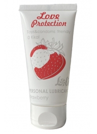 Лубрикант на водной основе с ароматом малины Love Protection Strawberry - 50 мл. - Lola Games - купить с доставкой в Димитровграде