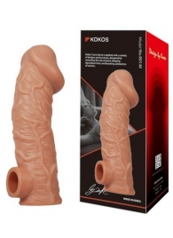 Телесная насадка на фаллос с фиксацией мошонки EXTREME SLEEVE - 15,6 см. - KOKOS - в Димитровграде купить с доставкой