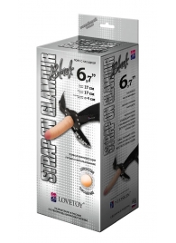 Пояс-трусики с насадкой Glamour - 17 см. - LOVETOY (А-Полимер) - купить с доставкой в Димитровграде