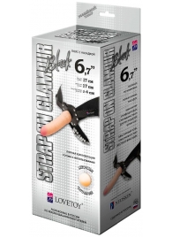 Пояс-трусики с насадкой Glamour - 17 см. - LOVETOY (А-Полимер) - купить с доставкой в Димитровграде