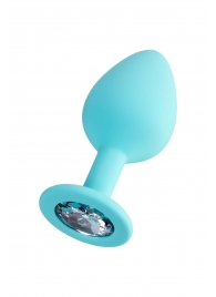 Мятная анальная втулка Brilliant с прозрачным кристаллом - 8 см. - ToyFa - купить с доставкой в Димитровграде