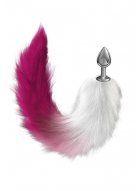 Серебристая анальная пробка с розовым хвостом Starlit - Lola Games - купить с доставкой в Димитровграде