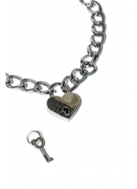 Серебристый ошейник Embrace с ключиком - Lola Games - купить с доставкой в Димитровграде