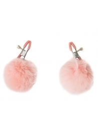 Зажимы на соски Angelic с розовыми меховыми шариками - Lola Games - купить с доставкой в Димитровграде
