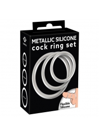 Набор из 3 эрекционных колец под металл Metallic Silicone Cock Ring Set - Orion - в Димитровграде купить с доставкой