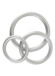 Набор из 3 эрекционных колец под металл Metallic Silicone Cock Ring Set - Orion - в Димитровграде купить с доставкой