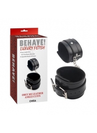 Черные оковы на ноги Obey Me Leather Ankle Cuffs - Chisa - купить с доставкой в Димитровграде