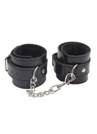 Черные оковы на ноги Obey Me Leather Ankle Cuffs - Chisa - купить с доставкой в Димитровграде