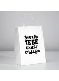 Подарочный пакет  Завтра тебе будет стыдно  - 30 х 24 см. - UPAK LAND - купить с доставкой в Димитровграде