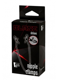 Черные зажимы на соски на цепочке BLAZE DELUXE NIPPLE CLAMPS - Dream Toys - купить с доставкой в Димитровграде