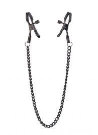 Черные зажимы на соски на цепочке BLAZE DELUXE NIPPLE CLAMPS - Dream Toys - купить с доставкой в Димитровграде