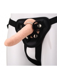 Телесный страпон на черных трусиках STRAP ON REAL DILDO - 20 см. - Dream Toys - купить с доставкой в Димитровграде