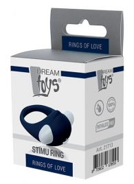 Гладкое синее эрекционное виброкольцо STIMU RING - Dream Toys - в Димитровграде купить с доставкой