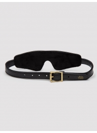 Черная плотная маска на глаза Bound to You Faux Leather Blindfold - Fifty Shades of Grey - купить с доставкой в Димитровграде