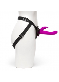 Лиловый страпон Rechargeable Vibrating Strap-On Harness Set - 17,6 см. - Happy Rabbit - купить с доставкой в Димитровграде