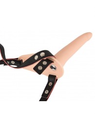 Телесный поясной страпон с вибрацией Vibrating Strap-On - 15,7 см. - Orion - купить с доставкой в Димитровграде