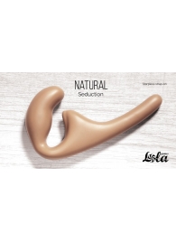 Бежевый безремневой страпон Seduction - 20,5 см. - Lola Games - купить с доставкой в Димитровграде
