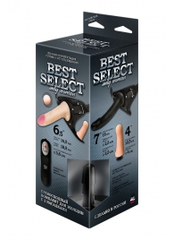 Черный женский пояс BEST SELECT с 3 насадками и вибрацией - LOVETOY (А-Полимер) - купить с доставкой в Димитровграде