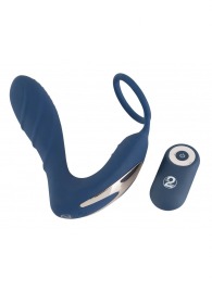 Синий вибростимулятор простаты с кольцом - 14,5 см. - Orion - в Димитровграде купить с доставкой