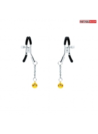 Оригинальные зажимы на соски с желтыми шариками - Notabu - купить с доставкой в Димитровграде