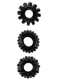 Набор из 3 черных эрекционных колец SET OF 3 COCKRINGS - Dream Toys - в Димитровграде купить с доставкой