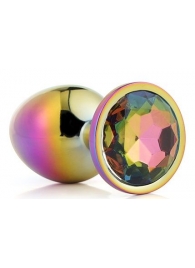 Голографическая анальная втулка с радужным кристаллом - 7,1 см. - Dream Toys - купить с доставкой в Димитровграде