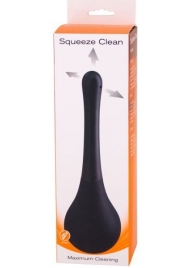 Черный анальный душ SQUEEZE CLEAN с закругленным наконечником - Seven Creations - купить с доставкой в Димитровграде