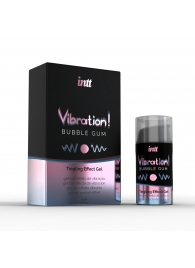 Жидкий интимный гель с эффектом вибрации Vibration! Bubble Gum - 15 мл. - INTT - купить с доставкой в Димитровграде