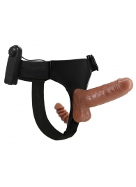 Страпон с вагинальной пробкой и вибрацией Ultra Passionate Harness - 16 см. - Baile - купить с доставкой в Димитровграде