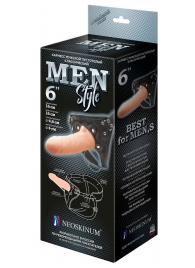 Телесный пустотелый харнесс MEN Style - 17,5 см. - LOVETOY (А-Полимер) - купить с доставкой в Димитровграде