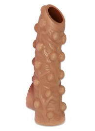 Телесная насадка с бугорками и открытой головкой Nude Sleeve L - 14 см. - KOKOS - в Димитровграде купить с доставкой