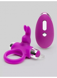 Лиловое виброкольцо с пультом ДУ Remote Control Cock Ring - Happy Rabbit - в Димитровграде купить с доставкой