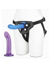 Страпон унисекс Beginners Strap-On с 2 насадками - 15 и 13 см. - Lux Fetish - купить с доставкой в Димитровграде