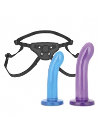 Страпон унисекс Beginners Strap-On с 2 насадками - 15 и 13 см. - Lux Fetish - купить с доставкой в Димитровграде