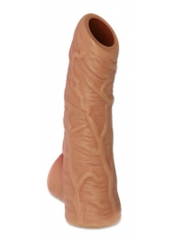Телесная открытая насадка-реалистик с подхватом мошонки Nude Sleeve S - 10 см. - KOKOS - в Димитровграде купить с доставкой