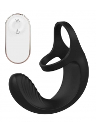 Черный анальный стимулятор с эрекционными кольцами Remote Couple Teaser - Dream Toys - в Димитровграде купить с доставкой