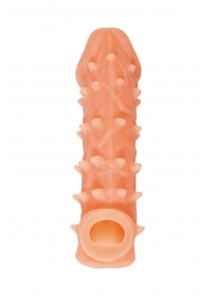 Телесная закрытая насадка с пупырышками Cock Sleeve Size M - 15,6 см. - KOKOS - в Димитровграде купить с доставкой