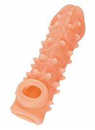 Телесная закрытая насадка с пупырышками Cock Sleeve Size L - 17,6 см. - KOKOS - в Димитровграде купить с доставкой
