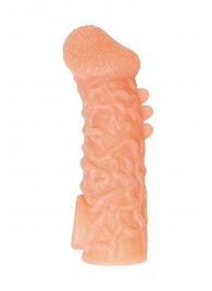 Телесная закрытая насадка с шершавой головкой Cock Sleeve Size M - 15,6 см. - KOKOS - в Димитровграде купить с доставкой