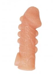 Телесная закрытая насадка с шишечками Cock Sleeve Size M - 15,6 см. - KOKOS - в Димитровграде купить с доставкой