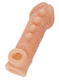 Телесная закрытая насадка с шишечками Cock Sleeve Size L - 17,6 см. - KOKOS - в Димитровграде купить с доставкой
